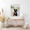 imageKate and Laurel Elegant Womanin Hat Framed Canvas Wall Art by July Art Prints 28 x 38 Sylvie Beaded White Modern People Beach Abstract Art for Wall Decor Living Room Bedroom
