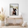 imageKate and Laurel Elegant Womanin Hat Framed Canvas Wall Art by July Art Prints 28 x 38 Sylvie Black Modern People Beach Abstract Art for Wall Decor Living Room Bedroom