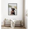 imageKate and Laurel Elegant Womanin Hat Framed Canvas Wall Art by July Art Prints 28 x 38 Sylvie Black Modern People Beach Abstract Art for Wall Decor Living Room Bedroom