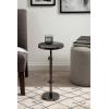 imageKate and Laurel Engles Traditional AdjustableHeight Pedestal Drink Table 10 x 10 x 30 Antique Brass and Black Vintage Round Indoor Metal Plant Stand with Embossed Sunburst PatternPewter
