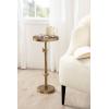 imageKate and Laurel Engles Traditional AdjustableHeight Pedestal Drink Table 10 x 10 x 30 Antique Brass and Black Vintage Round Indoor Metal Plant Stand with Embossed Sunburst PatternGold