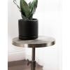 imageKate and Laurel Engles Traditional AdjustableHeight Pedestal Drink Table 10 x 10 x 30 Antique Brass and Black Vintage Round Indoor Metal Plant Stand with Embossed Sunburst PatternSilver