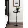 imageKate and Laurel Engles Traditional AdjustableHeight Pedestal Drink Table 10 x 10 x 30 Antique Brass and Black Vintage Round Indoor Metal Plant Stand with Embossed Sunburst PatternPewter
