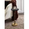 imageKate and Laurel Engles Traditional AdjustableHeight Pedestal Drink Table 10 x 10 x 30 Antique Brass and Black Vintage Round Indoor Metal Plant Stand with Embossed Sunburst PatternGoldBlack