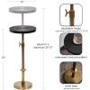 imageKate and Laurel Engles Traditional AdjustableHeight Pedestal Drink Table 10 x 10 x 30 Antique Brass and Black Vintage Round Indoor Metal Plant Stand with Embossed Sunburst PatternGoldBlack