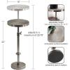 imageKate and Laurel Engles Traditional AdjustableHeight Pedestal Drink Table 10 x 10 x 30 Antique Brass and Black Vintage Round Indoor Metal Plant Stand with Embossed Sunburst PatternSilver