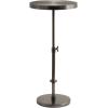 imageKate and Laurel Engles Traditional AdjustableHeight Pedestal Drink Table 10 x 10 x 30 Antique Brass and Black Vintage Round Indoor Metal Plant Stand with Embossed Sunburst PatternPewter