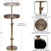 imageKate and Laurel Engles Traditional AdjustableHeight Pedestal Drink Table 10 x 10 x 30 Antique Brass and Black Vintage Round Indoor Metal Plant Stand with Embossed Sunburst PatternGold