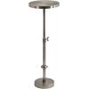 imageKate and Laurel Engles Traditional AdjustableHeight Pedestal Drink Table 10 x 10 x 30 Antique Brass and Black Vintage Round Indoor Metal Plant Stand with Embossed Sunburst PatternSilver