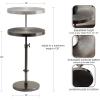 imageKate and Laurel Engles Traditional AdjustableHeight Pedestal Drink Table 10 x 10 x 30 Antique Brass and Black Vintage Round Indoor Metal Plant Stand with Embossed Sunburst PatternPewter