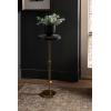 imageKate and Laurel Engles Traditional AdjustableHeight Pedestal Drink Table 10 x 10 x 30 Antique Brass and Black Vintage Round Indoor Metal Plant Stand with Embossed Sunburst PatternGoldBlack
