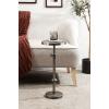 imageKate and Laurel Engles Traditional AdjustableHeight Pedestal Drink Table 10 x 10 x 30 Antique Brass and Black Vintage Round Indoor Metal Plant Stand with Embossed Sunburst PatternSilver