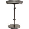 imageKate and Laurel Engles Traditional AdjustableHeight Pedestal Drink Table 10 x 10 x 30 Antique Brass and Black Vintage Round Indoor Metal Plant Stand with Embossed Sunburst PatternPewter