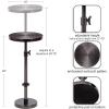 imageKate and Laurel Engles Traditional AdjustableHeight Pedestal Drink Table 10 x 10 x 30 Antique Brass and Black Vintage Round Indoor Metal Plant Stand with Embossed Sunburst PatternPewter