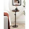 imageKate and Laurel Engles Traditional AdjustableHeight Pedestal Drink Table 10 x 10 x 30 Antique Brass and Black Vintage Round Indoor Metal Plant Stand with Embossed Sunburst PatternBronze