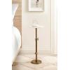 imageKate and Laurel Engles Traditional AdjustableHeight Pedestal Drink Table 10 x 10 x 30 Natural Quartz and Antique Brass Vintage Round Indoor Metal Plant Stand with Authentic Stone Tabletop