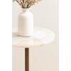 imageKate and Laurel Engles Traditional AdjustableHeight Pedestal Drink Table 10 x 10 x 30 Natural Quartz and Antique Brass Vintage Round Indoor Metal Plant Stand with Authentic Stone Tabletop
