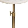 imageKate and Laurel Engles Traditional AdjustableHeight Pedestal Drink Table 10 x 10 x 30 Natural Quartz and Antique Brass Vintage Round Indoor Metal Plant Stand with Authentic Stone Tabletop