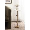 imageKate and Laurel Engles Traditional AdjustableHeight Pedestal Drink Table 10 x 10 x 30 Natural Quartz and Antique Brass Vintage Round Indoor Metal Plant Stand with Authentic Stone Tabletop
