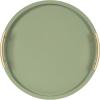 imageKate and Laurel Halsey Decorative Wooden Round Tray with Polished Metal Handles 16 Inch Diameter Sage Green and Gold Modern Glam Circle Serving Tray for Use as Ottoman Topper or Coffee Table Accent