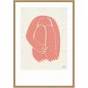 imageKate and Laurel Head Down Terracotta Silhouette Framed Canvas Wall Art by Simon West 23 x 33 Sylvie Natural Modern Contemporary People Abstract Art for Wall Decor Living Room Bedroom