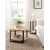 imageKate and Laurel Hendricks Modern Geometric Round Wood Coffee Table 30 x 30 x 19 Light Natural and Black Decorative Circular Living Room Table with Storage for Useful Home Decor