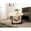 imageKate and Laurel Hendricks Modern Geometric Round Wood Coffee Table 30 x 30 x 19 Light Natural and Black Decorative Circular Living Room Table with Storage for Useful Home Decor