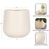 imageKate and Laurel Jia Transitional Round Indoor Planter Pot 11 x 11 x 11 Cream Modern Circular Planter for Indoor Plants for Living Room or Sunroom Decor