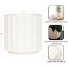 imageKate and Laurel Jibbs Round Indoor Scalloped Planter Pot 10 x 10 x 10 White Modern Circular Planter for Indoor Plants for Living Room or Sunroom Decor
