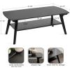 imageKate and Laurel Louena MidCentury Tiered Rectangle Coffee Table 48 x 24 x 18 Black Modern TwoTier Rectangular Apartment Living Room Coffee Table with Storage and Sturdy Wooden Construction