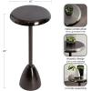 imageKate and Laurel Morizet Modern Round Drink Table 10 x 10 x 22 Gunmetal Transitional Metal Martini Table with Pedestal Design for Use as Small Indoor Plant Stand or Living Room Accent