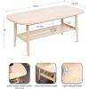imageKate and Laurel Nilas MidCentury Modern Tiered Rectangle Coffee Table 44 x 22 x 18 Light Natural Transitional TwoTier Rectangular Living Room Table with Storage and Solid Rubberwood Construction