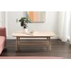 imageKate and Laurel Nilas MidCentury Modern Tiered Rectangle Coffee Table 44 x 22 x 18 Light Natural Transitional TwoTier Rectangular Living Room Table with Storage and Solid Rubberwood Construction