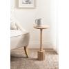imageKate and Laurel Nisha Modern Mango Wood Round Drink Table 10 x 10 x 22 Dark Brown Transitional Wooden Circle Mini Table for Use as Indoor Plant Stand or Living Room AccentNatural