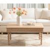 imageKate and Laurel Patresa Traditional Carved Rectangle Wood Coffee Table 36 x 20 x 18 Light Natural Decorative Rectangular Living Room Table with Storage for Useful Home Decor