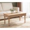 imageKate and Laurel Patresa Traditional Carved Rectangle Wood Coffee Table 36 x 20 x 18 Light Natural Decorative Rectangular Living Room Table with Storage for Useful Home Decor