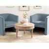 imageKate and Laurel Patresa Traditional Carved Round Wood Coffee Table 28 x 28 x 18 Light Natural Decorative Circular Living Room Table for Useful Home Decor