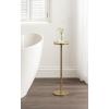 imageKate and Laurel Pianka Decorative Modern Pedestal Round Drink Table 7 x 7 x 22 Gunmetal Cast Aluminum Mini Table with Organic Tabletop Shape for Use as Small Plant Stand or Living Room AccentGold