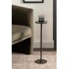 imageKate and Laurel Pianka Decorative Modern Pedestal Round Drink Table 7 x 7 x 22 Gunmetal Cast Aluminum Mini Table with Organic Tabletop Shape for Use as Small Plant Stand or Living Room AccentPewter