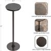 imageKate and Laurel Pianka Decorative Modern Pedestal Round Drink Table 7 x 7 x 22 Gunmetal Cast Aluminum Mini Table with Organic Tabletop Shape for Use as Small Plant Stand or Living Room AccentPewter