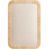 imageKate and Laurel Rahfy Modern Rattan Framed Wall Pinboard 20 x 30 Natural Rattan Boho Rounded Rectangle Bulletin Board for Use as Motivational Vision Board or Wall Organizer