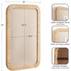 imageKate and Laurel Rahfy Modern Rattan Framed Wall Pinboard 20 x 30 Natural Rattan Boho Rounded Rectangle Bulletin Board for Use as Motivational Vision Board or Wall Organizer