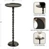 imageKate and Laurel Ropa Transitional Round Pedestal Drink Table 9 x 9 x 22 Black Decorative Cast Aluminum Mini Table with Spiral Rope Design for Use as Indoor Plant Stand or Living Room AccentBlack