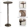 imageKate and Laurel Ropa Transitional Round Pedestal Drink Table 9 x 9 x 22 Black Decorative Cast Aluminum Mini Table with Spiral Rope Design for Use as Indoor Plant Stand or Living Room AccentBronze