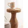 imageKate and Laurel Sula Modern Woven Rattan Round Drink Table 10 x 10 x 22 Natural Rattan Boho Sculptural Circle Mini Table for Use as Indoor Plant Stand or Living Room Accent Table