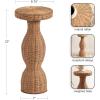 imageKate and Laurel Sula Modern Woven Rattan Round Drink Table 10 x 10 x 22 Natural Rattan Boho Sculptural Circle Mini Table for Use as Indoor Plant Stand or Living Room Accent Table