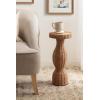 imageKate and Laurel Sula Modern Woven Rattan Round Drink Table 10 x 10 x 22 Natural Rattan Boho Sculptural Circle Mini Table for Use as Indoor Plant Stand or Living Room Accent Table
