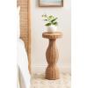 imageKate and Laurel Sula Modern Woven Rattan Round Drink Table 10 x 10 x 22 Natural Rattan Boho Sculptural Circle Mini Table for Use as Indoor Plant Stand or Living Room Accent Table