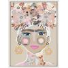 imageKate and Laurel Sylvie Frida Frollae Framed Canvas Wall Art by Inkheart Designs 18x24 White Modern Floral Female Portrait Art