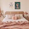 imageKate and Laurel Sylvie Frida Frollae Framed Canvas Wall Art by Inkheart Designs 18x24 White Modern Floral Female Portrait Art
